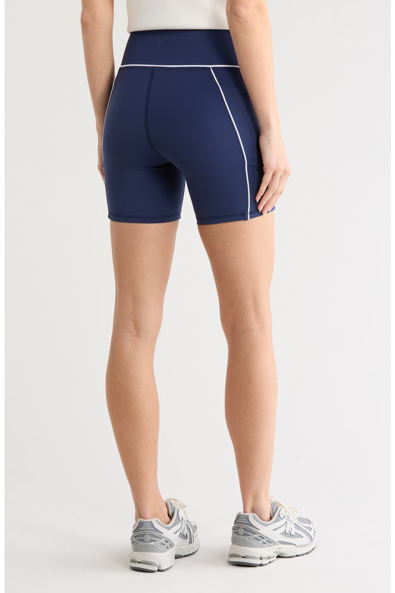 Butter Tech Tribeca High Waist Pocket Bike Shorts, Alternate, color, NAVAL BLUE