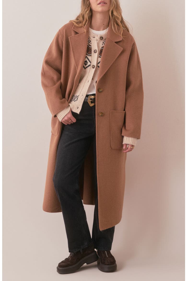 Colette Longline Coat, Main, color, CAMEL
