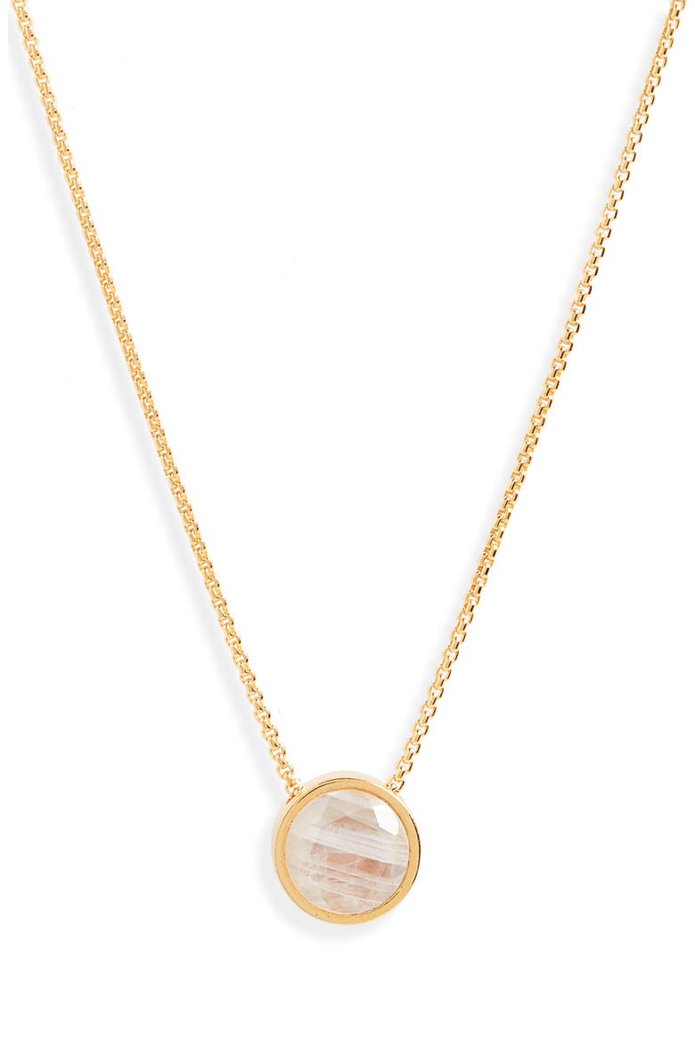 Knockout Gemstone Pendant Necklace, Main, color, MOONSTONE/ GOLD
