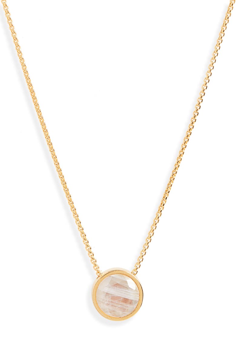 Dean Davidson Knockout Gemstone Pendant Necklace, Main, color, Moonstone/ Gold