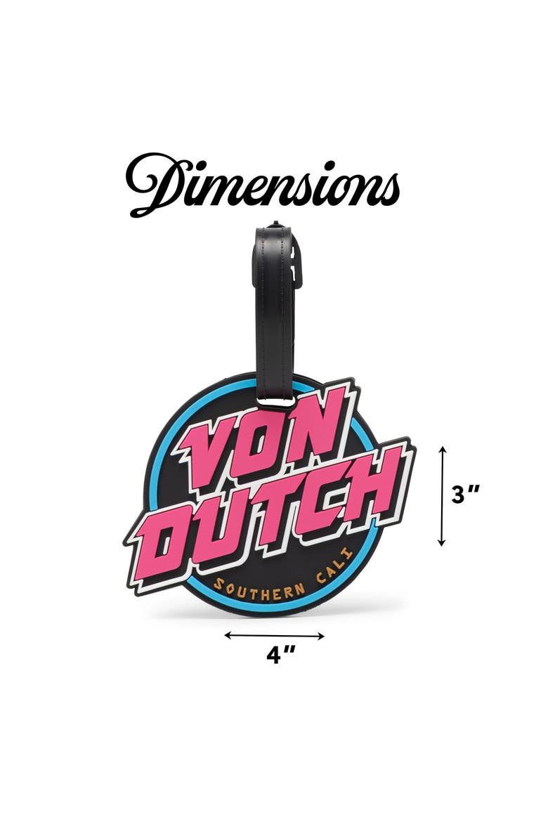 80s Neon 2-Piece Suitcase ID Tag Set with Adjustable Straps, Alternate, color, 80s Neon