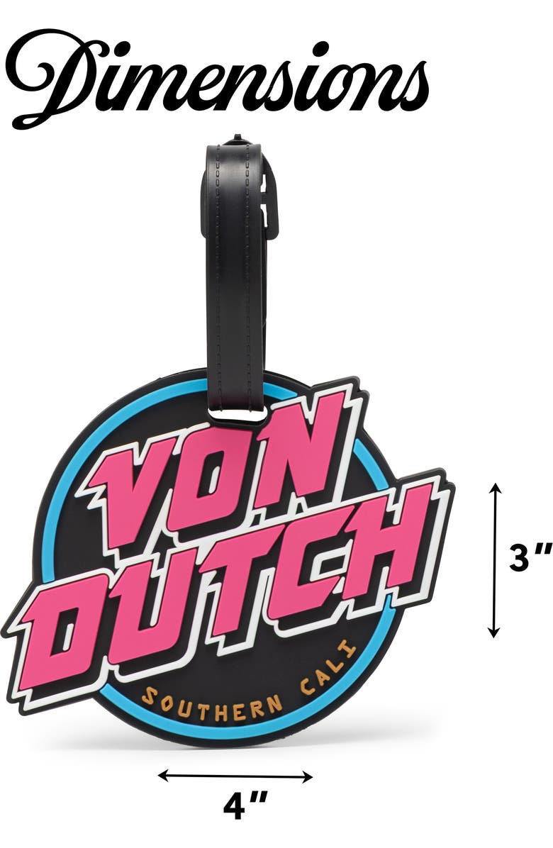 Von Dutch 80s Neon 2-Piece Suitcase ID Tag Set with Adjustable Straps, Alternate, color, 80S Neon