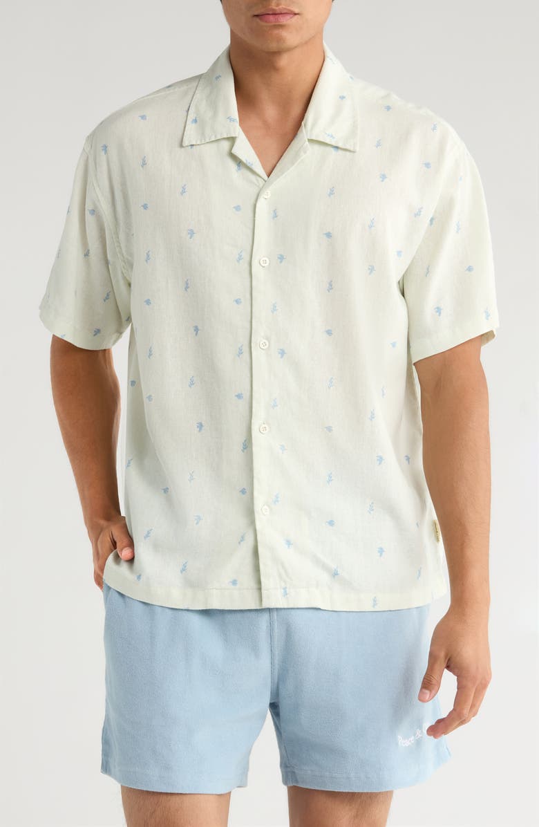 Museum of Peace & Quiet Doves Cotton Camp Shirt, Main, color, White