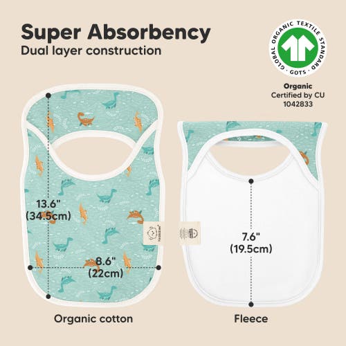 Keababies 8-pack Hallo Drool Bibs In Mesozoic