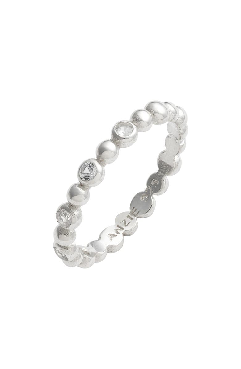 Anzie Dew Drop Band Ring, Main, color, Silver/ Sapphire