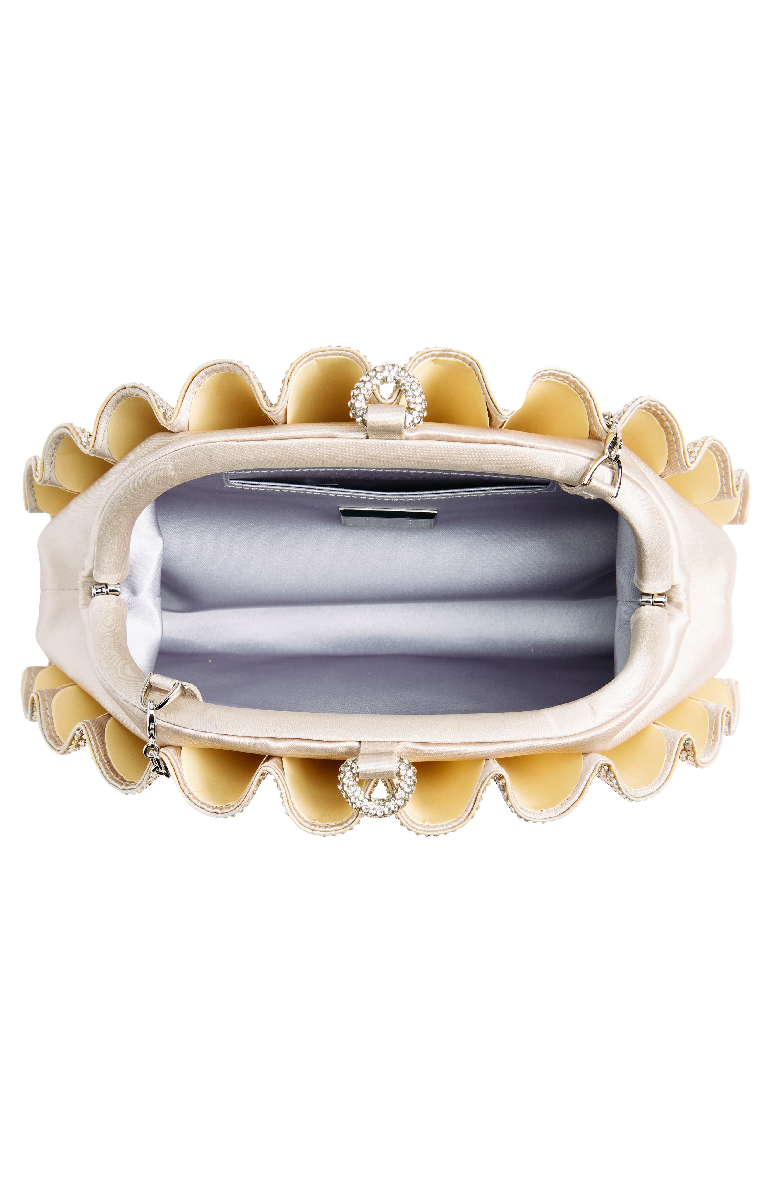 JUDITH LEIBER COUTURE Origami Fan Embellished Scallop Clutch, Alternate, color, 