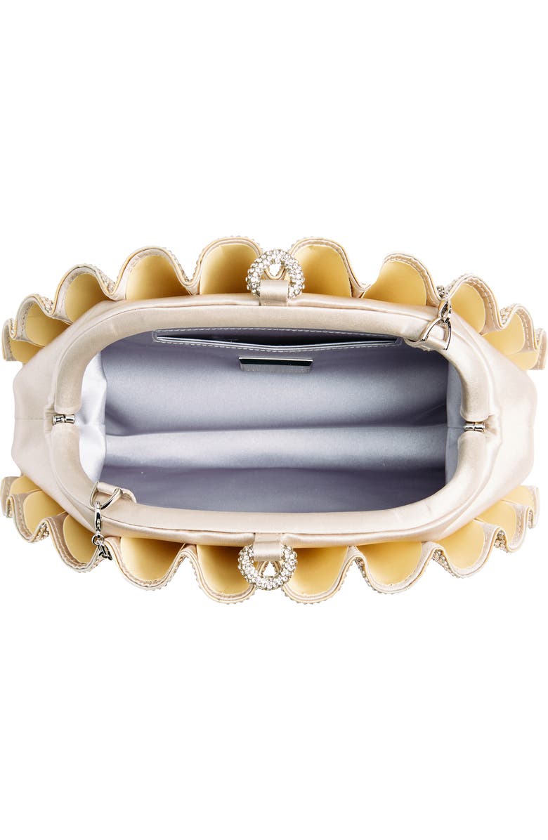 JUDITH LEIBER COUTURE Origami Fan Embellished Scallop Clutch, Alternate, color,