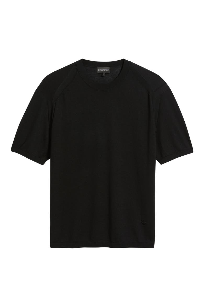 Short Sleeve Sweater, Alternate, color, BLACK