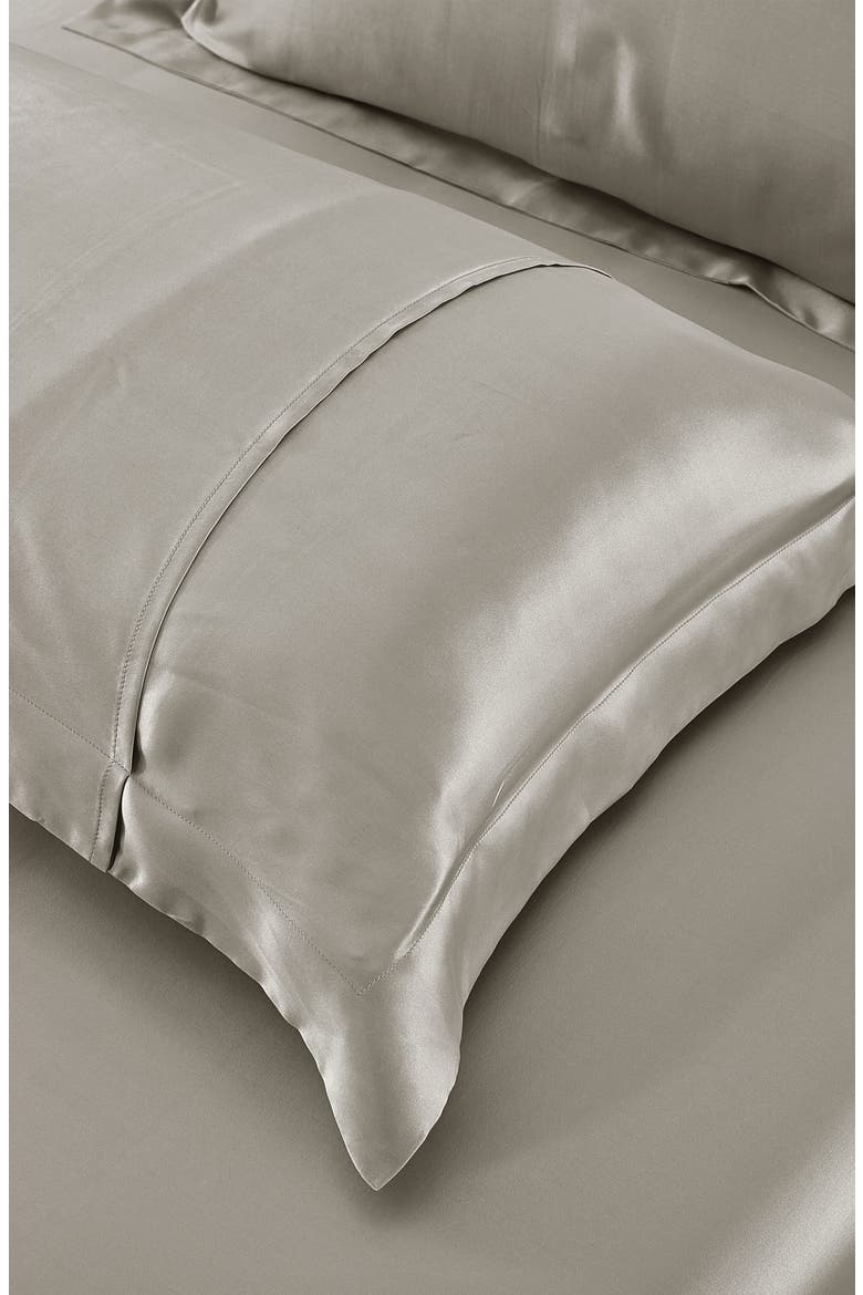 Pure Mulberry Silk Oxford Envelope Luxury Pillowcase, Alternate, color, Grey