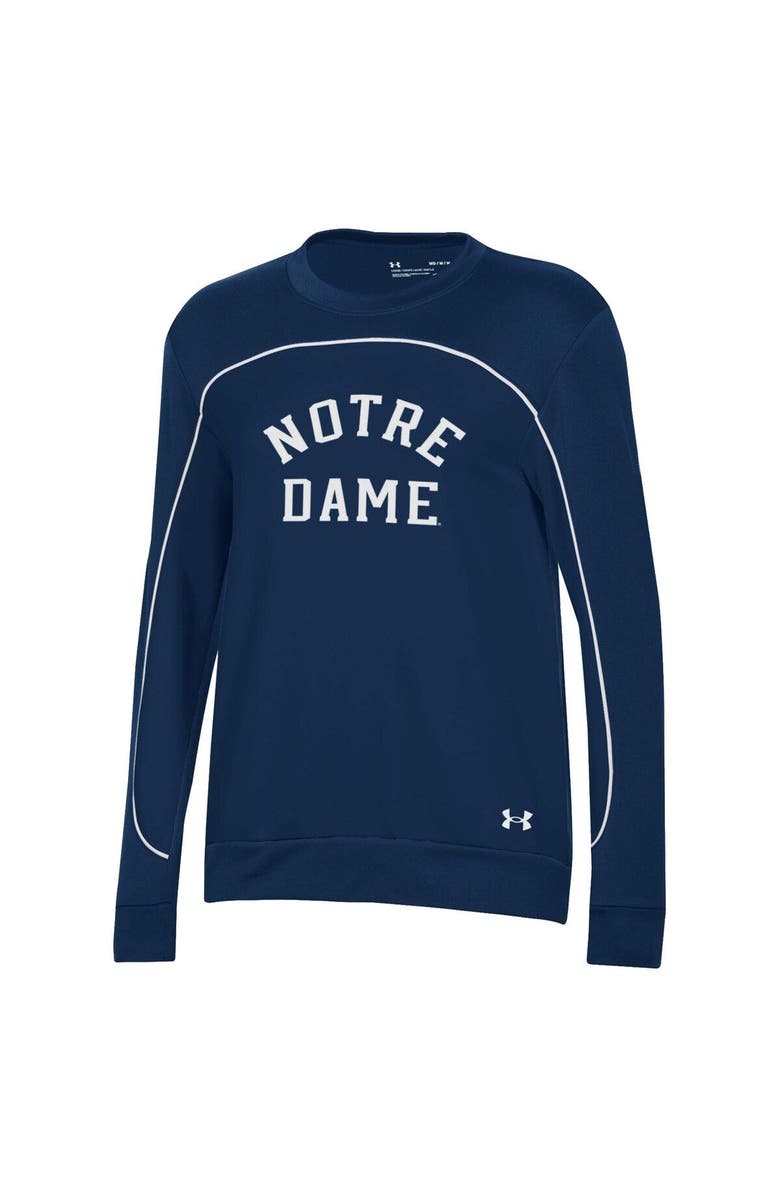 Under Armour Women's Under Armour Navy/ Notre Dame Fighting Irish Colorblock Pullover Sweatshirt, Alternate, color, 