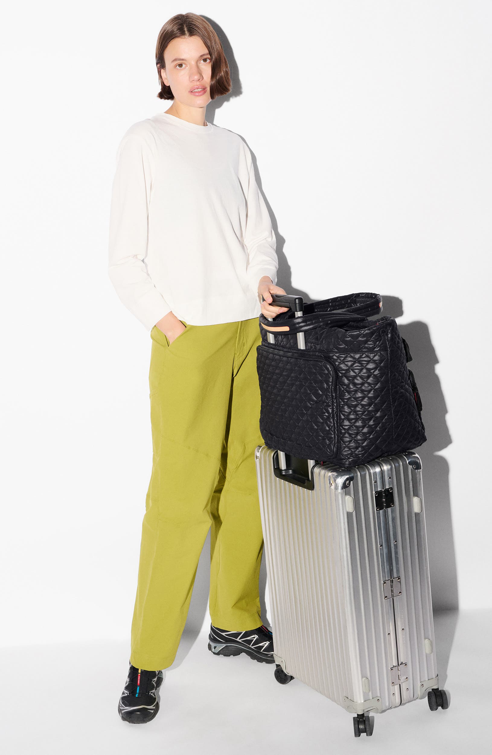 MZ Wallace Large Metro Quilted Nylon Tote, Alternate, color, Black