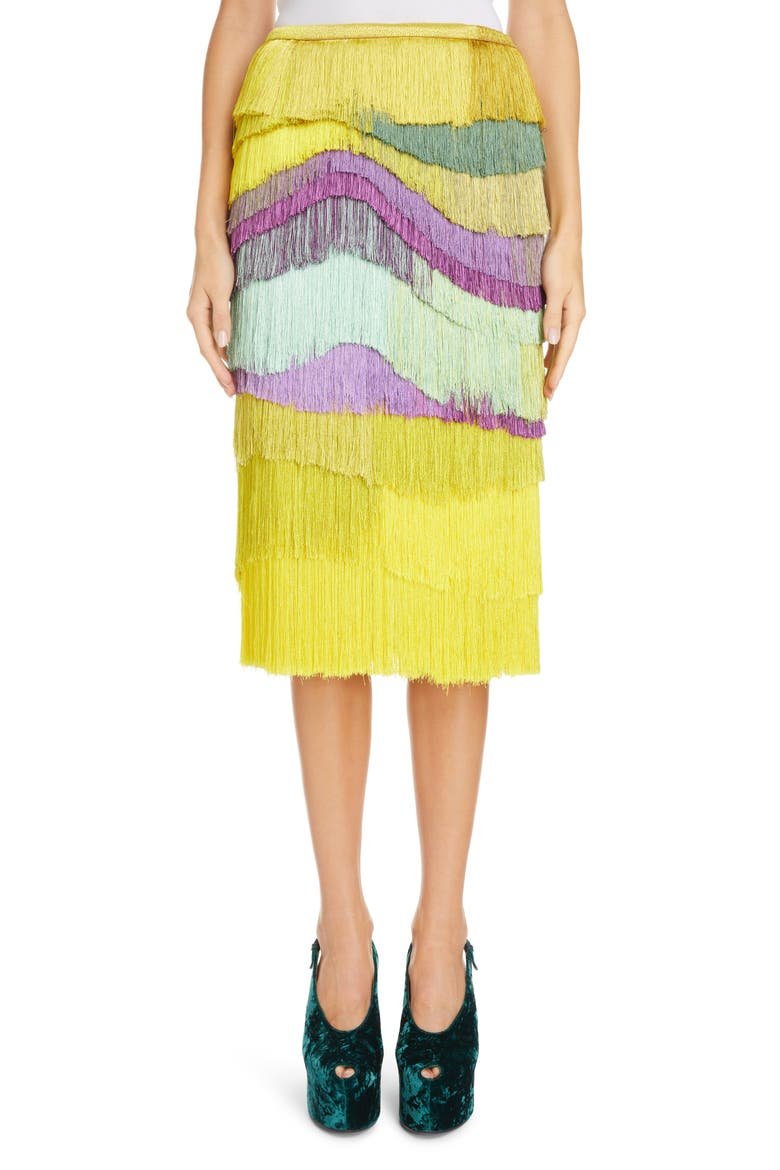 Salby Fringe Skirt, Main, color, YELLOW 202