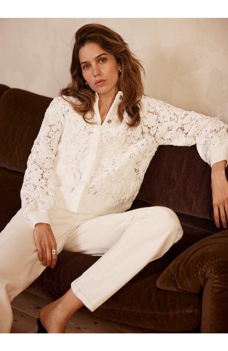 MINT VELVET Lace Mix Bomber, Alternate, color,