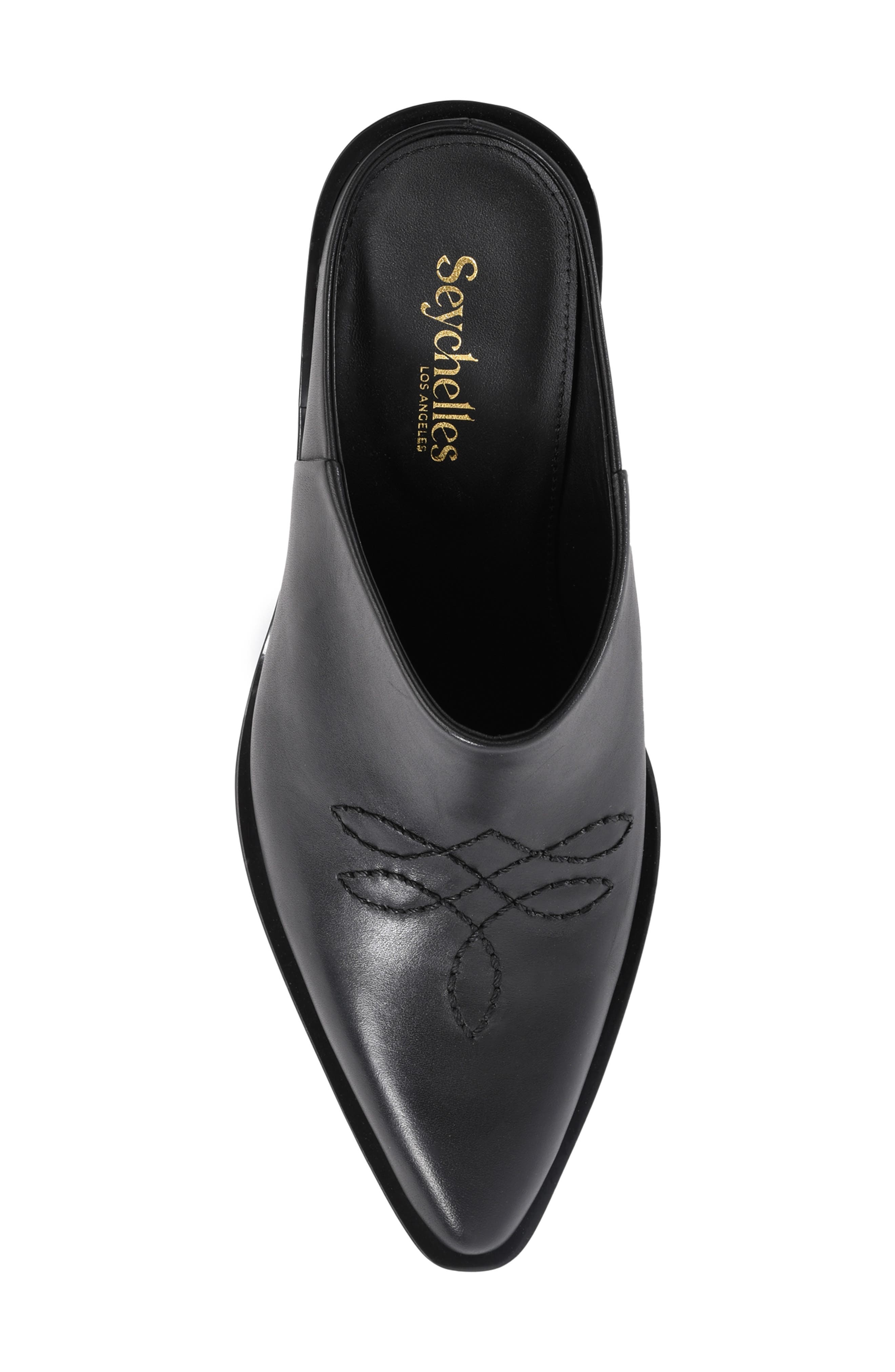 Seychelles Spirit Pointed Toe Mule, Alternate, color, Black Leather