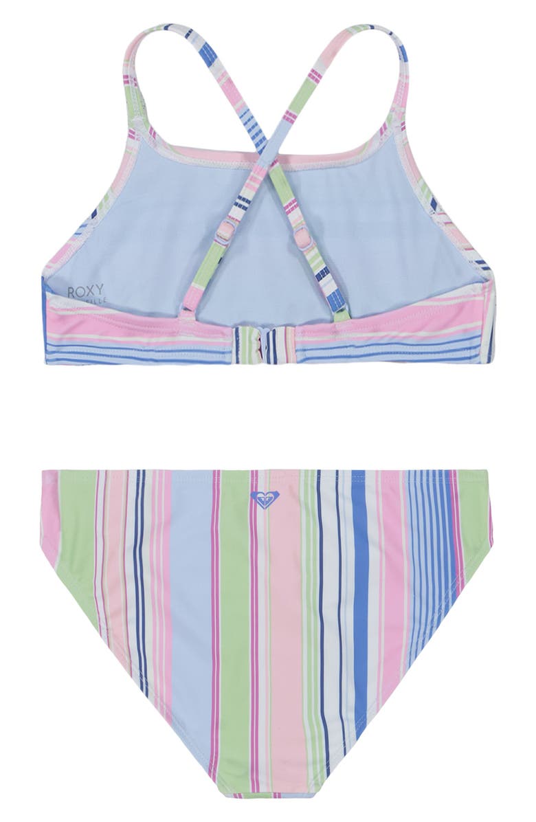 Roxy Kids' Salty Stripe Two-Piece Swimsuit, Alternate, color,