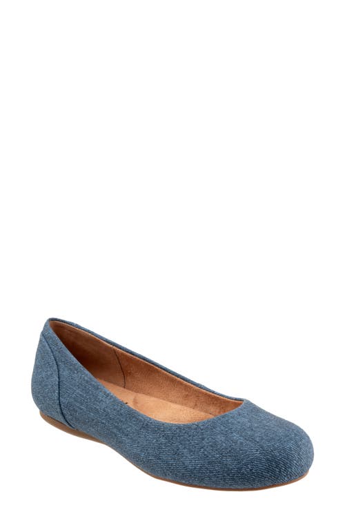 SoftWalk® Sonoma Flat in Blue Denim 