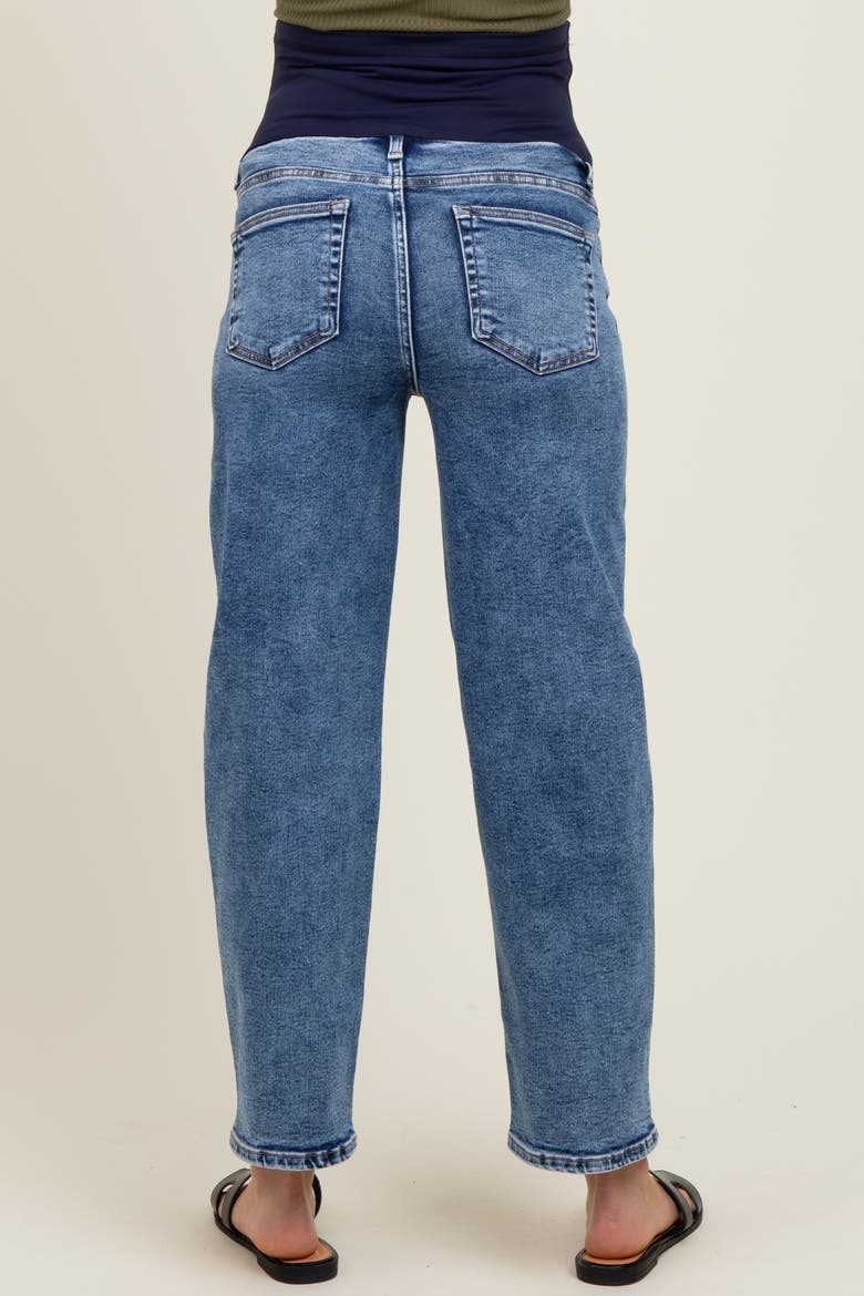 Slim Ankle Barrel Leg Maternity Jeans, Alternate, color, Blue
