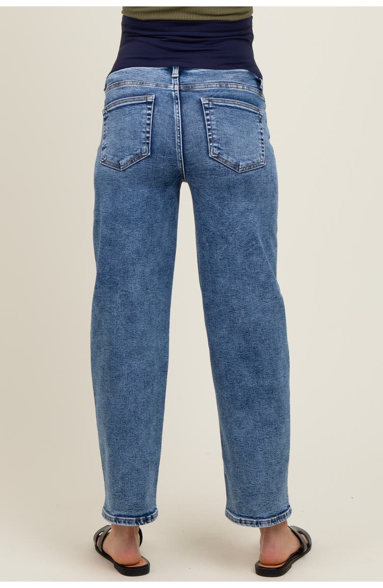 PinkBlush Slim Ankle Barrel Leg Maternity Jeans, Alternate, color, Blue