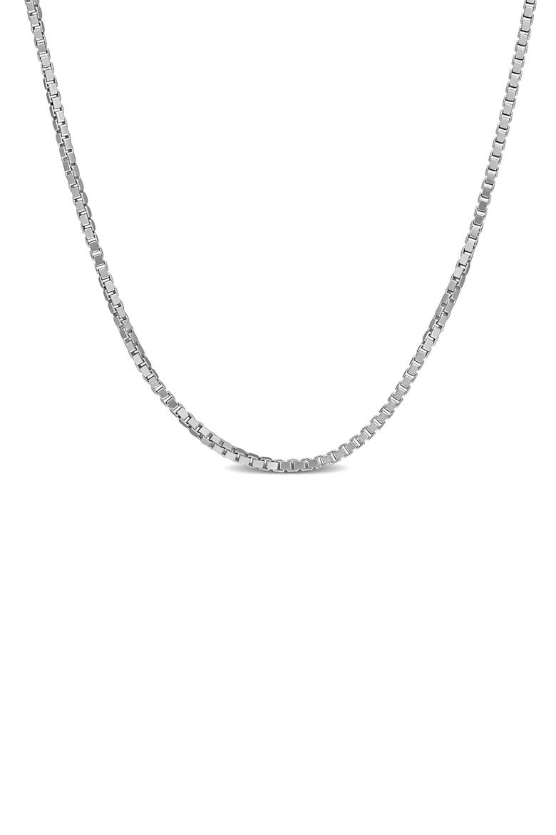 Box Link Chain Necklace, 0.80mm, Main, color, SILVER