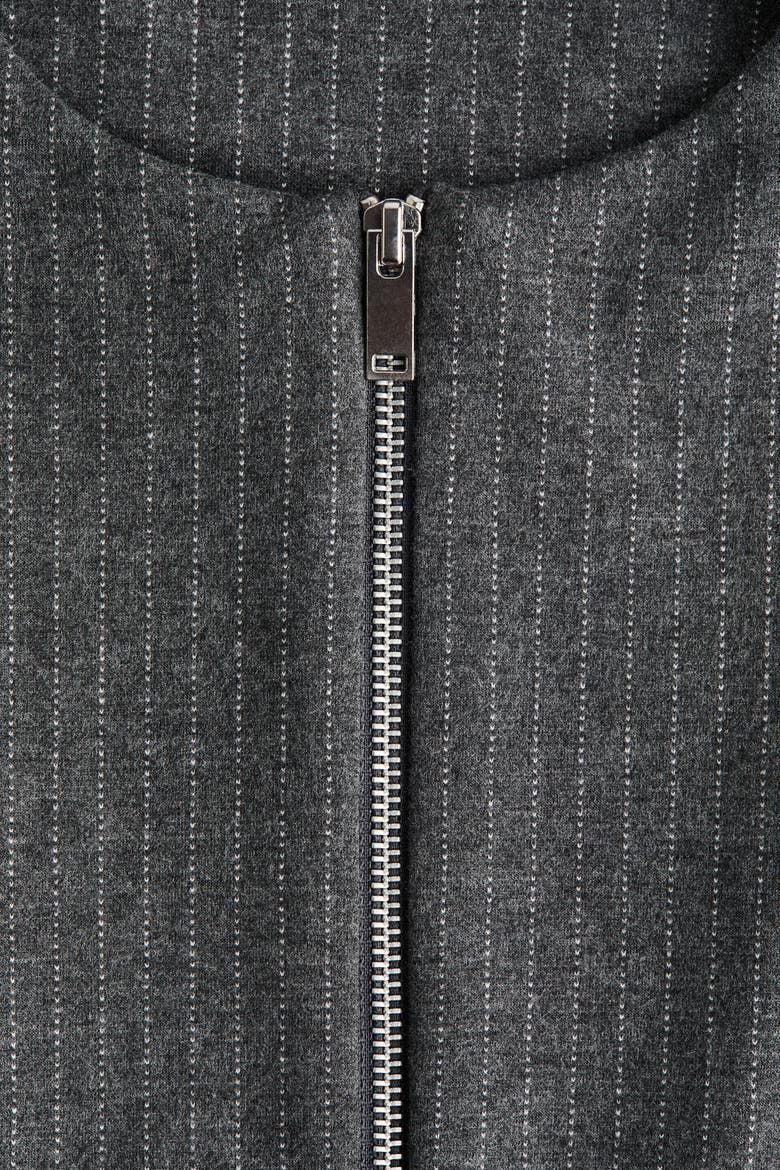 Oversized Jersey Jacket, Alternate, color, Gray melange/pinstriped