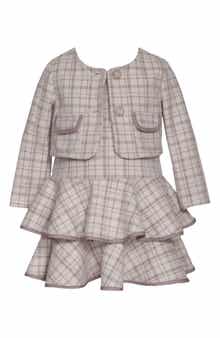 Iris & Ivy Kids' Tweed Two-Piece Sleeveless Dress & Jacket Set