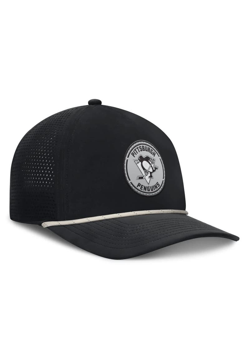 Men's Fanatics Black Pittsburgh Penguins Front Office Performance A-Frame Adjustable Hat, Alternate, color, Black