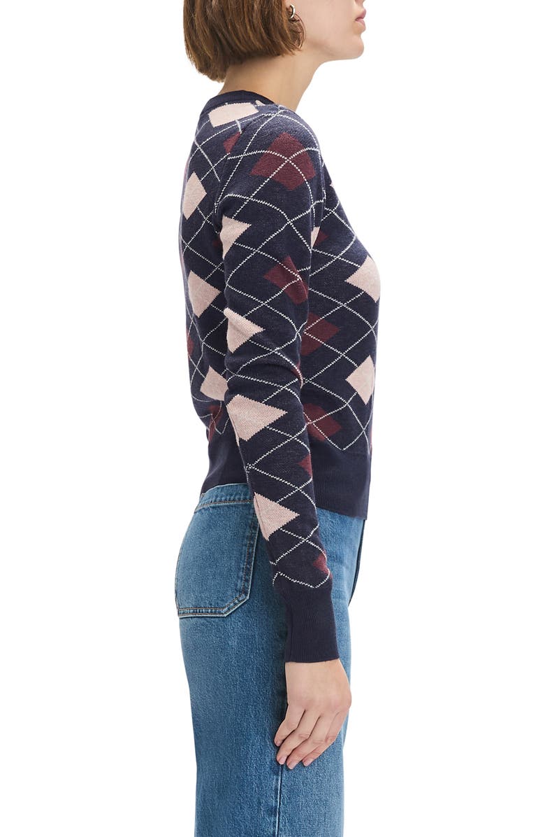 Favorite Daughter The Henry Argyle Crewneck Sweater, Alternate, color, Navy Argyle