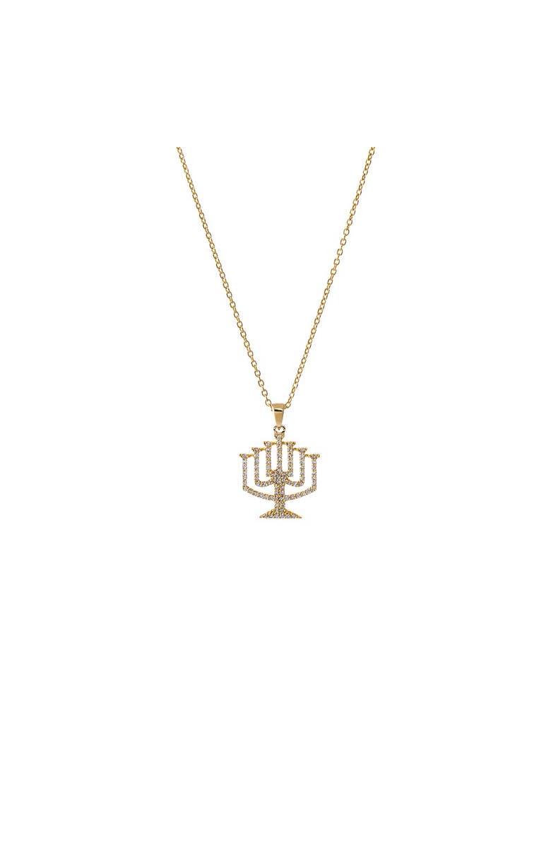 BY ADINA EDEN Diamond Menorah Pendant Necklace 14K, Main, color,