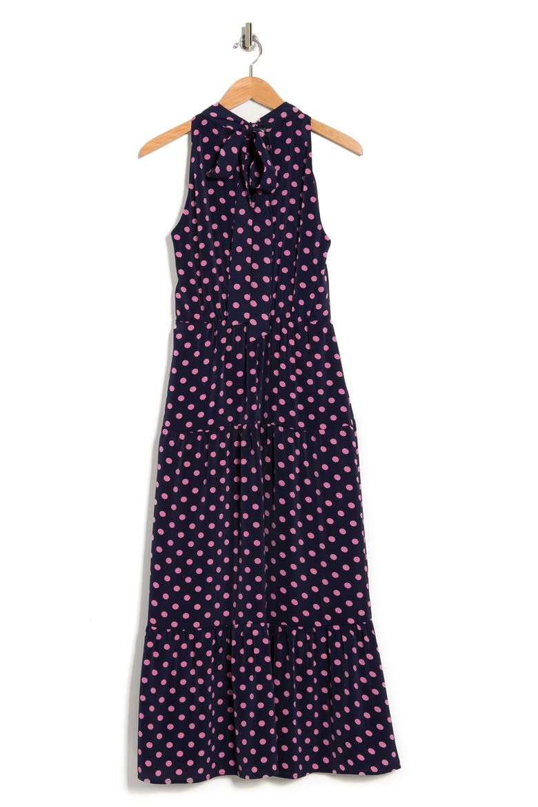 Polka Dot High Neck Dress, Alternate, color, NAVY/ PINK