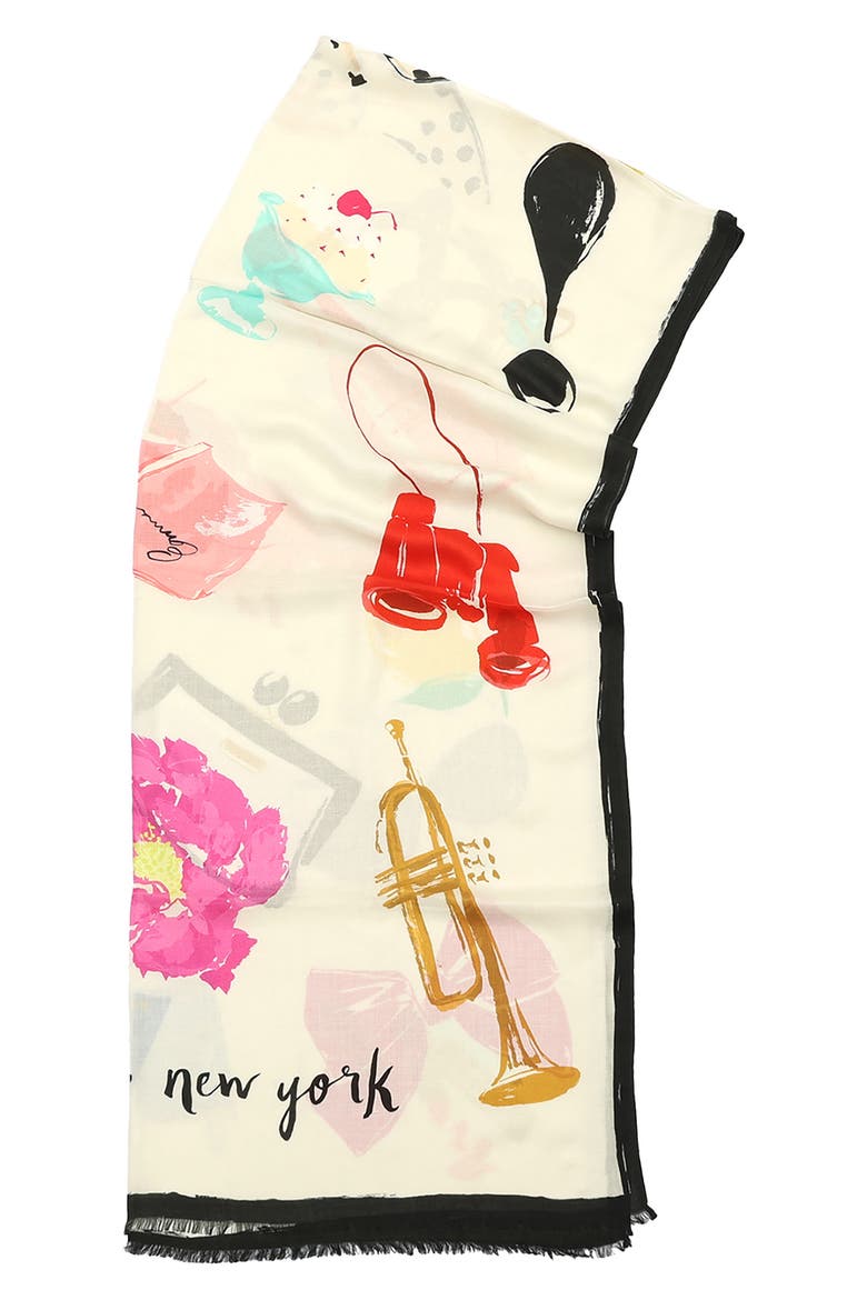 things we love oblong scarf, Alternate, color, CREAM