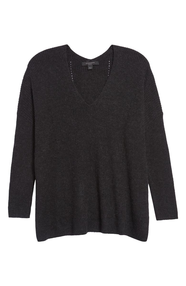AllSaints Rhoda V-Neck Sweater, Alternate, color, 