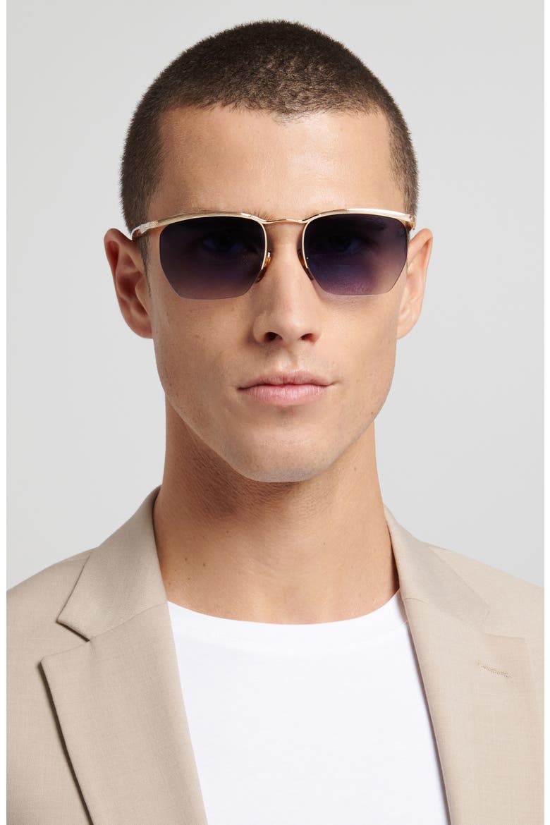 55mm Square Sunglasses, Alternate, color, GOLD BROWN HAVANA/ BL SF AR