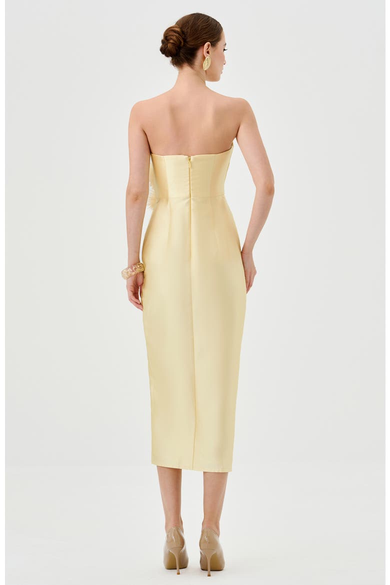 Raina Strapless Midi, Alternate, color, YELLOW