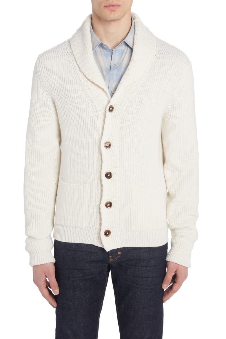 Shawl Collar Cashmere Cardigan, Main, color, CREAM WHITE