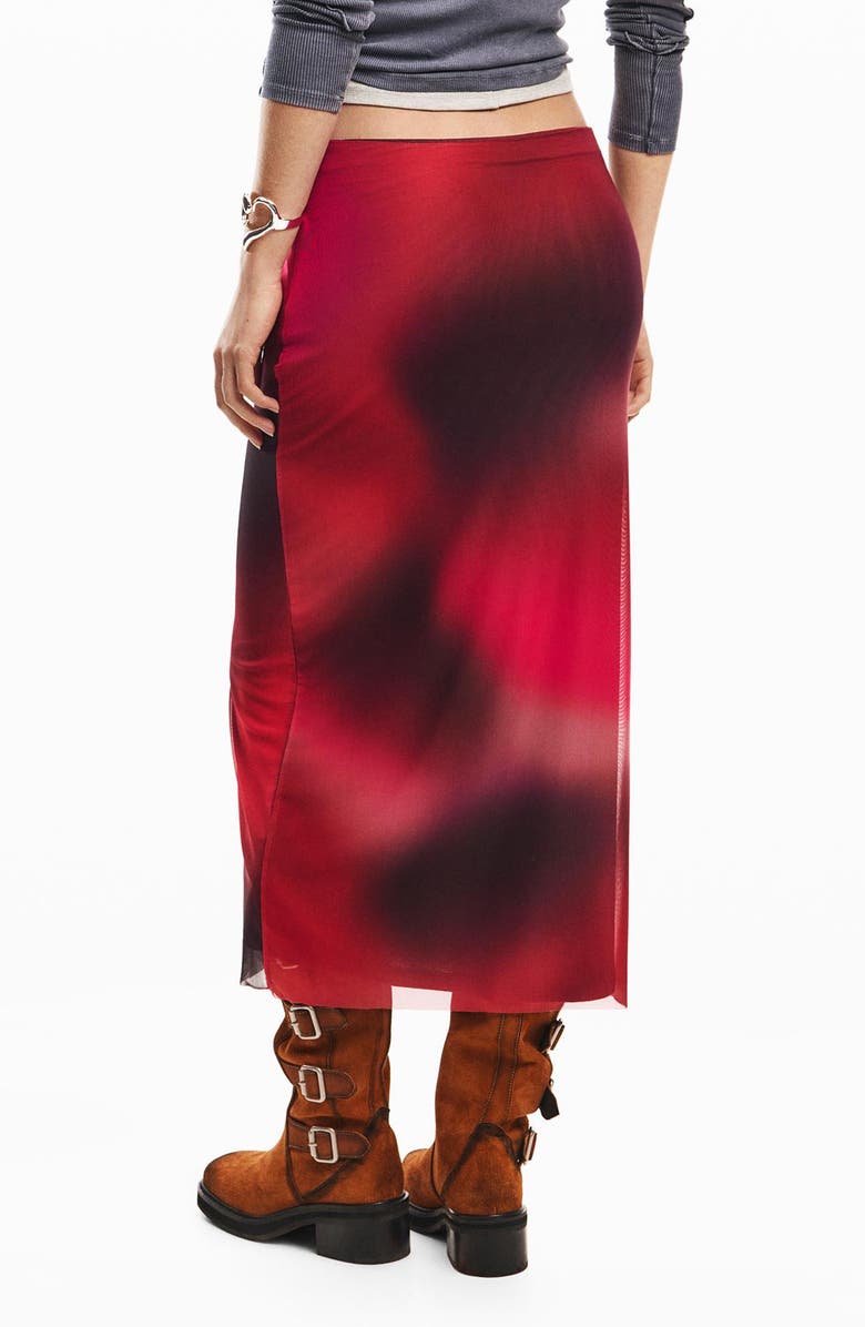 Desigual Print Maxi Skirt, Alternate, color, Pink