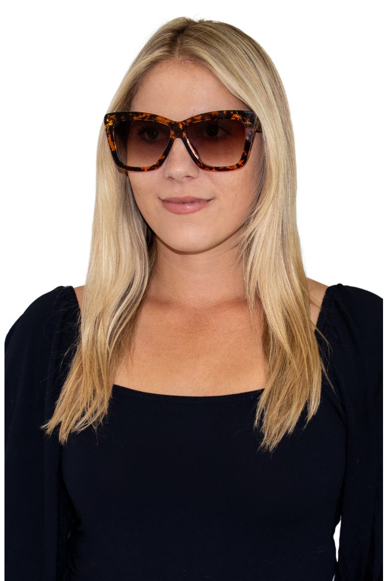Willow 57mm Polarized Cat Eye Sunglasses, Alternate, color, TORTE/ BROWN