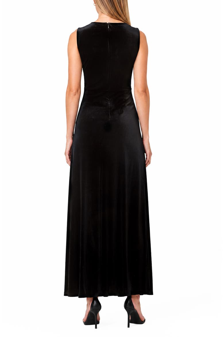Munich Velvet Twist Front Sleeveless Maxi Dress, Alternate, color, BLACK
