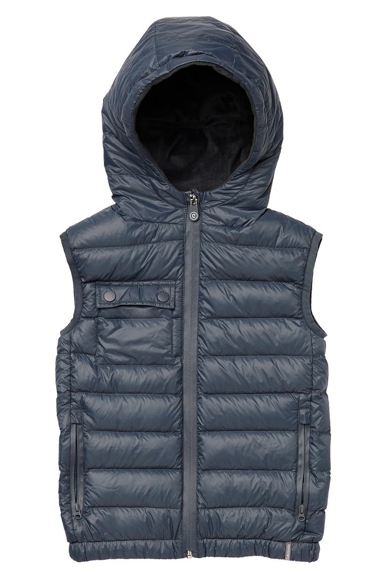 Pimm 2-in-1 Stuffed Animal & Hooded Down Vest, Alternate, color, GREY MARL MIX