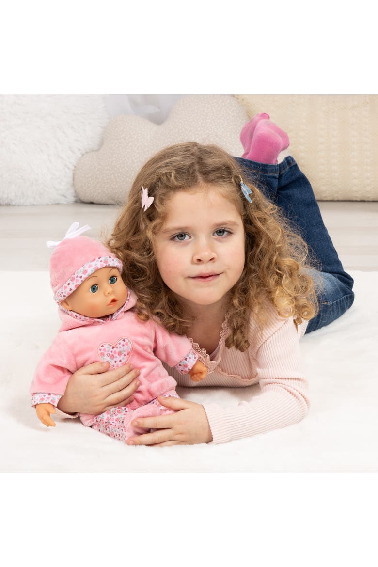 First Words Baby, Pink Hearts Hoodie Outfit, 15 Inch Soft Body Doll, Toddler 18mo+, Alternate, color, Multicolored