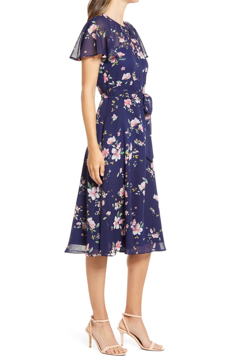 Harper Rose Floral Midi Dress, Alternate, color, 