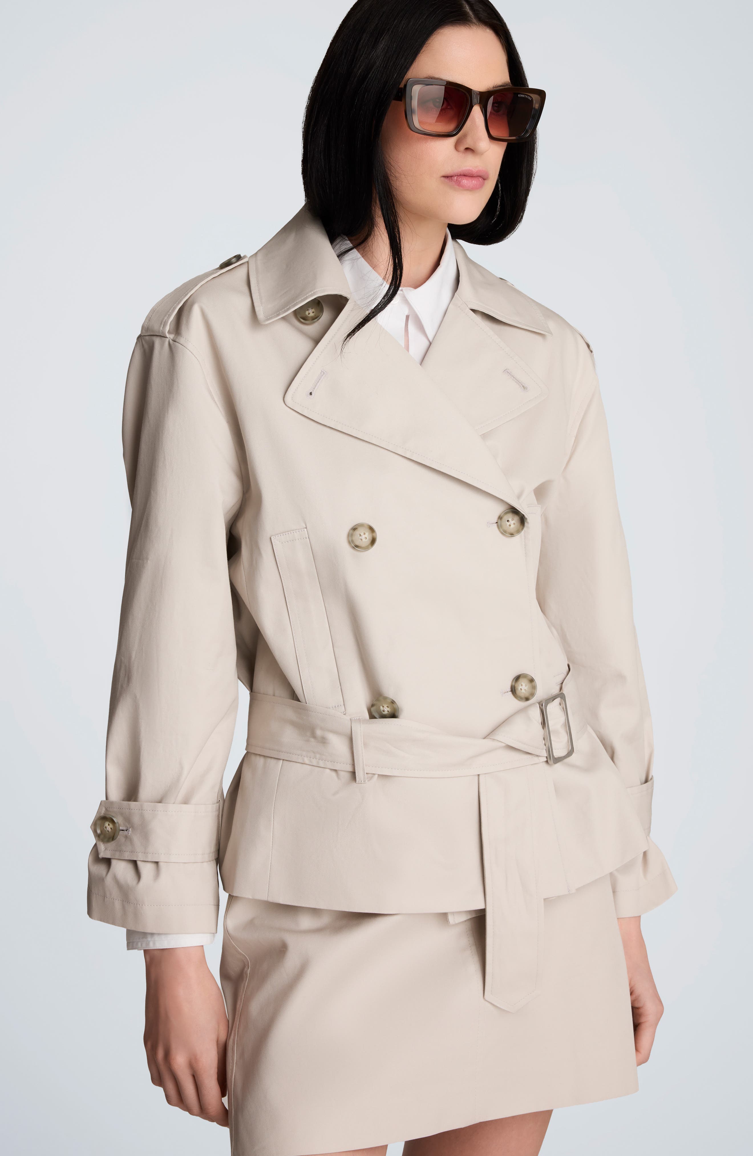 Double Breasted Short Trench Coat (Women) | Nordstrom