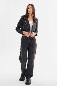 LAMARQUE Ciara | Cropped Leather Biker Jacket