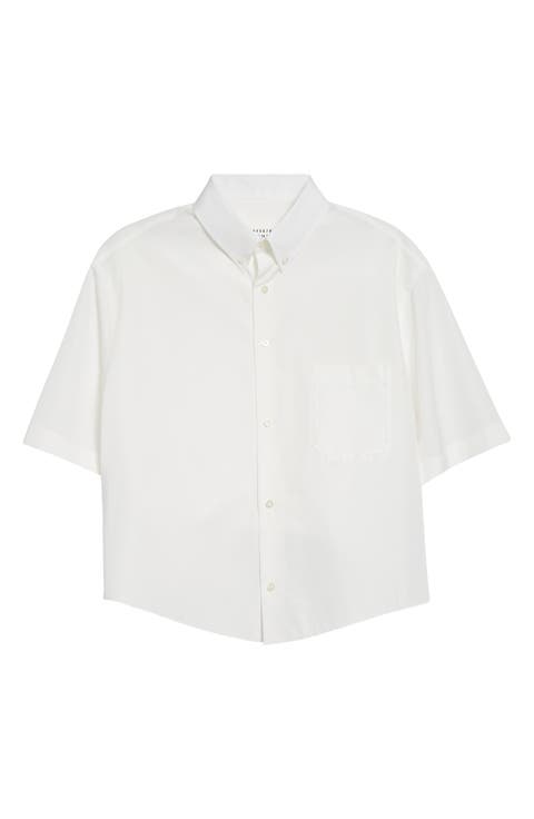 Décortiqué Crop Short Sleeve Button-Down Shirt
