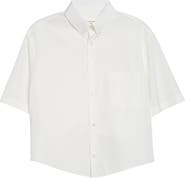 Maison Margiela Décortiqué Crop Short Sleeve Button-Down Shirt
