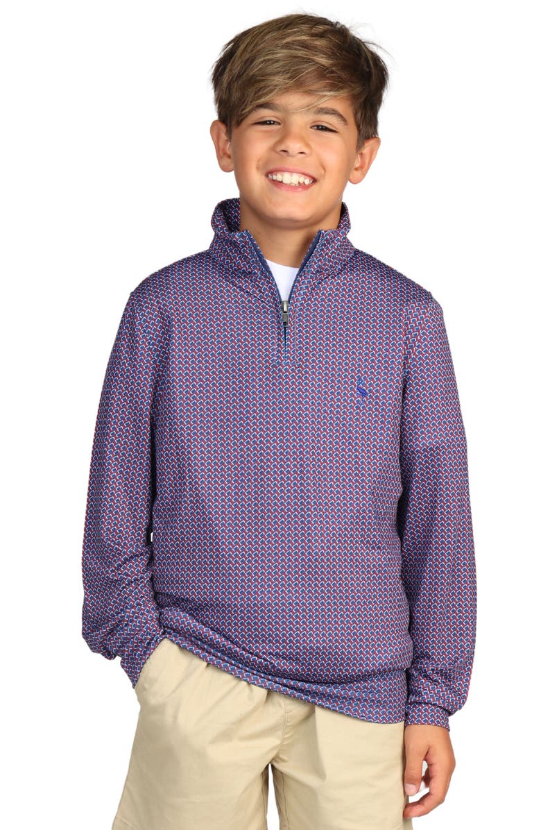 TailorByrd Kids' Football Quarter Zip Sweatshirt, Main, color, Burgundy