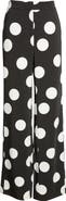 Akris punto X-Large Polka Dot Stretch Crepe Wide Leg Pants