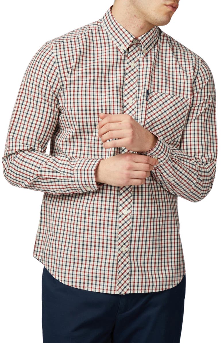 Ben Sherman Signature House Check Organic Cotton Button-Down Shirt, Main, color, 