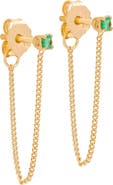 Eloise Jewelry Connection Chain Stud Earrings Natural Gemstones. Handmade in Italy