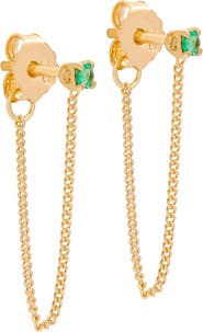 Eloise Jewelry Connection Chain Stud Earrings Natural Gemstones. Handmade in Italy