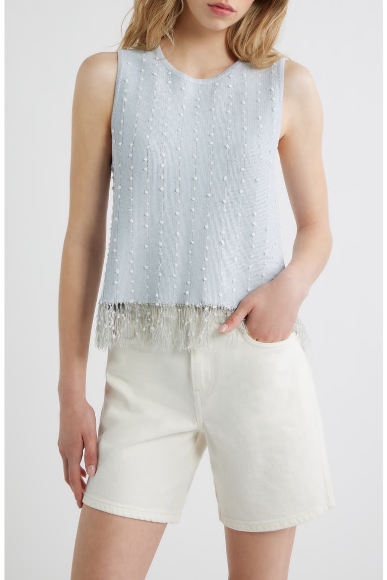 James Fringe Hem Sweater Tank, Main, color, LIGHT BLUE